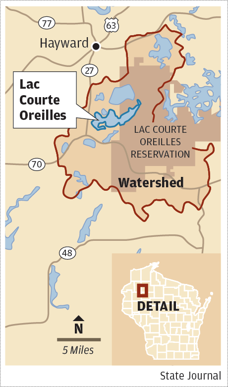 Lac Courte Oreilles map